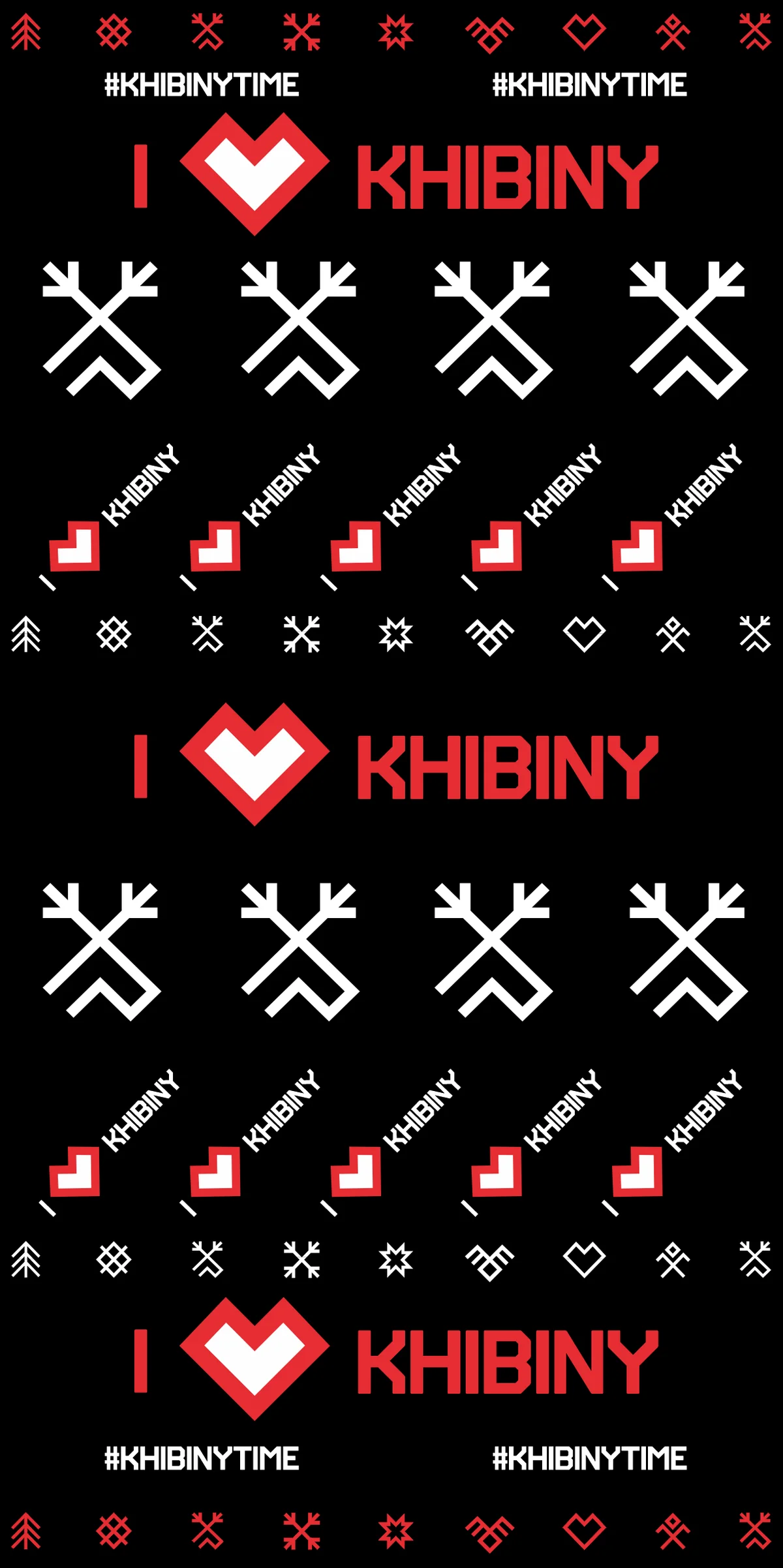 Надпись I ♥ KHIBINY на чёрном фоне