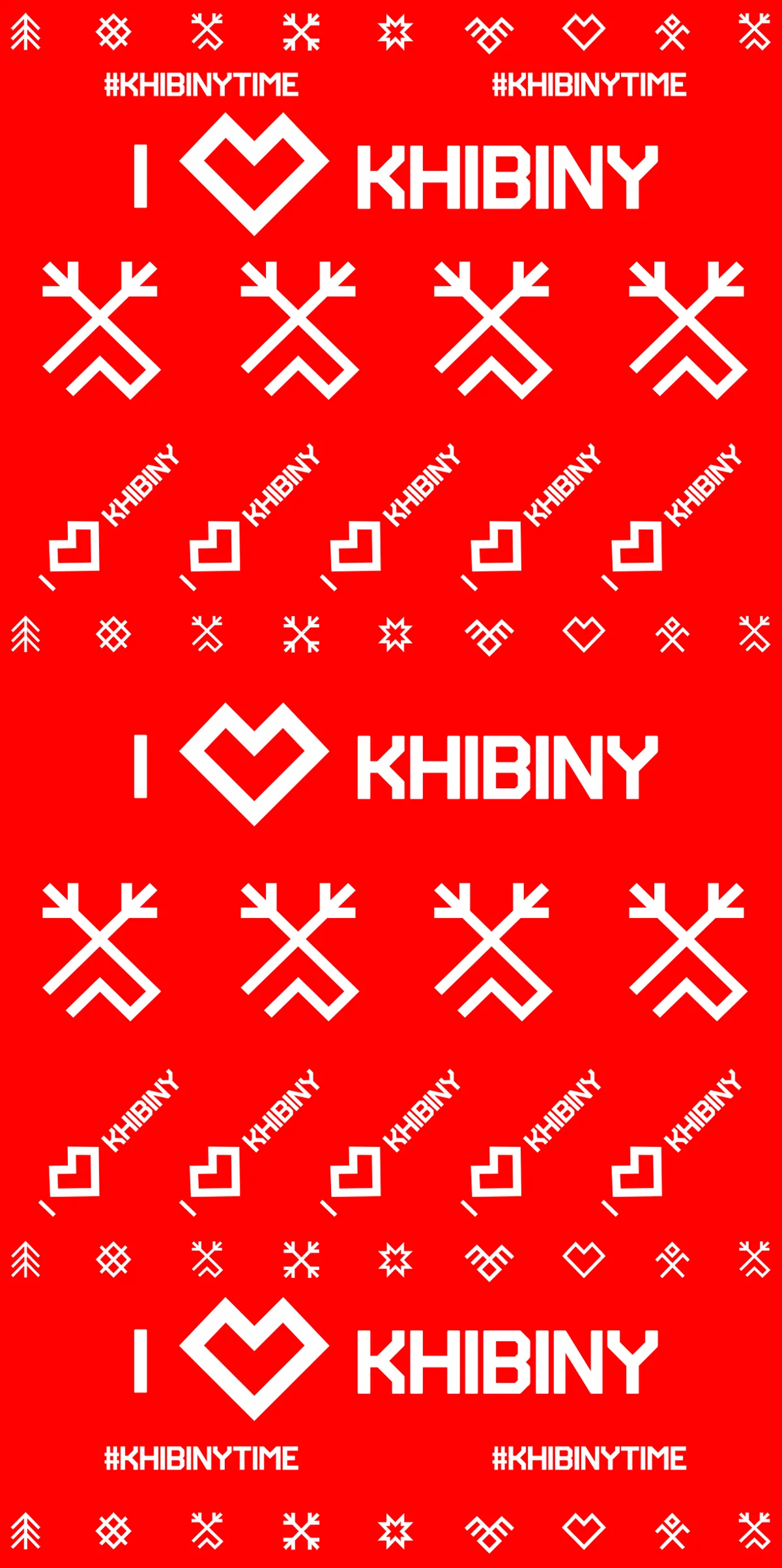 Северный символ на красном фоне крупным планом